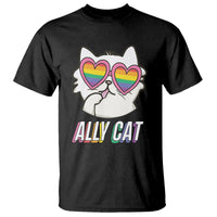 LGBTQ Ally Pride Rainbow Cat Lover T Shirt - Wonder Print Shop