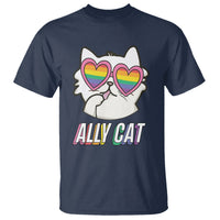 LGBTQ Ally Pride Rainbow Cat Lover T Shirt - Wonder Print Shop