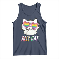 LGBTQ Ally Pride Rainbow Cat Lover Tank Top