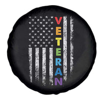 LGBT Veteran Spare Tire Cover American Flag Rainbow Military Army
