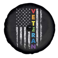 LGBT Veteran Spare Tire Cover American Flag Rainbow Military Army