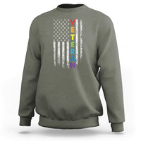 LGBT Veteran Sweatshirt American Flag Rainbow Military Army - Wonder Print Shop