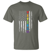 LGBT Veteran T Shirt American Flag Rainbow Military Army - Wonder Print Shop