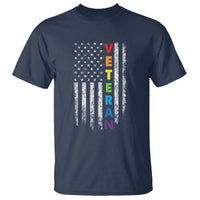 LGBT Veteran T Shirt American Flag Rainbow Military Army - Wonder Print Shop
