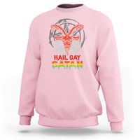 Hail Gay Satan Sweatshirt Skull Goth Baphomet Devil LGBT Pride - Wonder Print Shop