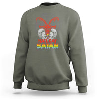 Hail Gay Satan Sweatshirt Skull Goth Baphomet Devil LGBT Pride - Wonder Print Shop