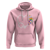 LGBT Nurse Hoodie Rainbow Flag Stethoscope Nurse RN Gay Pride - Wonder Print Shop