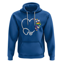 LGBT Nurse Hoodie Rainbow Flag Stethoscope Nurse RN Gay Pride - Wonder Print Shop