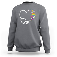 LGBT Nurse Sweatshirt Rainbow Flag Stethoscope Nurse RN Gay Pride - Wonder Print Shop