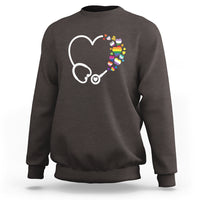 LGBT Nurse Sweatshirt Rainbow Flag Stethoscope Nurse RN Gay Pride - Wonder Print Shop