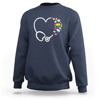 LGBT Nurse Sweatshirt Rainbow Flag Stethoscope Nurse RN Gay Pride - Wonder Print Shop