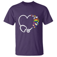 LGBT Nurse T Shirt Rainbow Flag Stethoscope Nurse RN Gay Pride - Wonder Print Shop