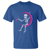 Bisexual Pride T Shirt Skeleton Drinking Coffee LGBTQ Bi Flag - Wonder Print Shop