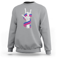 Pansexual Pride Sweatshirt Skeleton Rock Hand LGBTQ Pans Flag - Wonder Print Shop