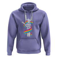 Bisexual Pride Hoodie Skeleton Rock Hand LGBTQ Bi Flag - Wonder Print Shop