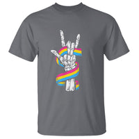 Bisexual Pride T Shirt Skeleton Rock Hand LGBTQ Bi Flag - Wonder Print Shop