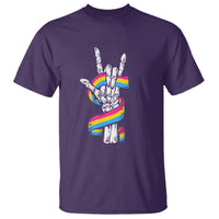Bisexual Pride T Shirt Skeleton Rock Hand LGBTQ Bi Flag - Wonder Print Shop