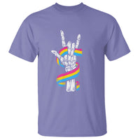 Bisexual Pride T Shirt Skeleton Rock Hand LGBTQ Bi Flag - Wonder Print Shop