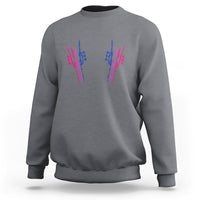 Pansexual Pride Sweatshirt Skeleton Rock Hand LGBTQ Pans Flag - Wonder Print Shop