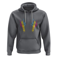Bisexual Pride Hoodie Skeleton Rock Hand LGBTQ Bi Flag - Wonder Print Shop