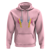 Bisexual Pride Hoodie Skeleton Rock Hand LGBTQ Bi Flag - Wonder Print Shop