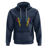 Bisexual Pride Hoodie Skeleton Rock Hand LGBTQ Bi Flag - Wonder Print Shop
