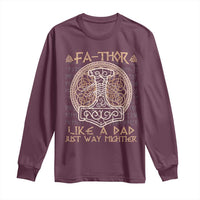 Funny Viking Dad Long Sleeve Shirt Fathor Like A Dad Just Way Mightier