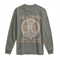 Funny Viking Dad Long Sleeve Shirt Fathor Like A Dad Just Way Mightier