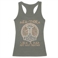 Funny Viking Dad Racerback Tank Top Fathor Like A Dad Just Way Mightier