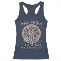 Funny Viking Dad Racerback Tank Top Fathor Like A Dad Just Way Mightier