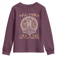 Funny Viking Dad Youth Sweatshirt Fathor Like A Dad Just Way Mightier