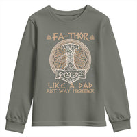Funny Viking Dad Youth Sweatshirt Fathor Like A Dad Just Way Mightier