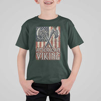 American Viking T Shirt For Kid American Flag Axe Norse Mythology