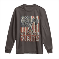 American Viking Long Sleeve Shirt American Flag Axe Norse Mythology