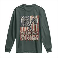 American Viking Long Sleeve Shirt American Flag Axe Norse Mythology