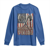American Viking Long Sleeve Shirt American Flag Axe Norse Mythology