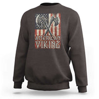 American Viking Sweatshirt American Flag Axe Norse Mythology