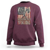 American Viking Sweatshirt American Flag Axe Norse Mythology