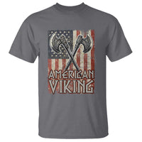American Viking T Shirt American Flag Axe Norse Mythology