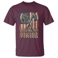 American Viking T Shirt American Flag Axe Norse Mythology