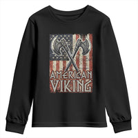 American Viking Youth Sweatshirt American Flag Axe Norse Mythology