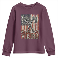 American Viking Youth Sweatshirt American Flag Axe Norse Mythology