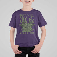 Viking T Shirt For Kid That Which Does Not Kill Me Should Run Valknut