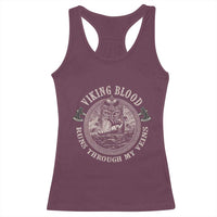 Viking Blood Racerback Tank Top Runs Through My Veins