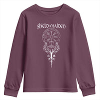 Shield Maiden Youth Sweatshirt Female Warrior Scandinavian Folklore Mythology