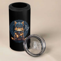 Nordic Norse Viking Cat Warrior 4 in 1 Can Cooler Tumbler