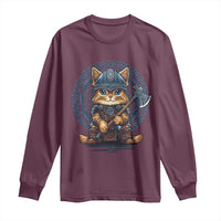 Nordic Norse Viking Cat Warrior Long Sleeve Shirt