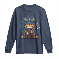 Nordic Norse Viking Cat Warrior Long Sleeve Shirt