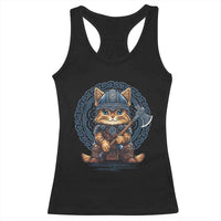 Nordic Norse Viking Cat Warrior Racerback Tank Top