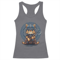 Nordic Norse Viking Cat Warrior Racerback Tank Top